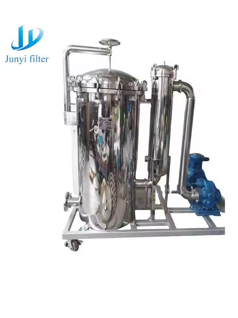 Corrosion resistant brewery diatomaceous earth filter with pump